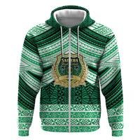 Personalised Tonga Saineha High School Zip Hoodie Polynesian Ngatu Tribal