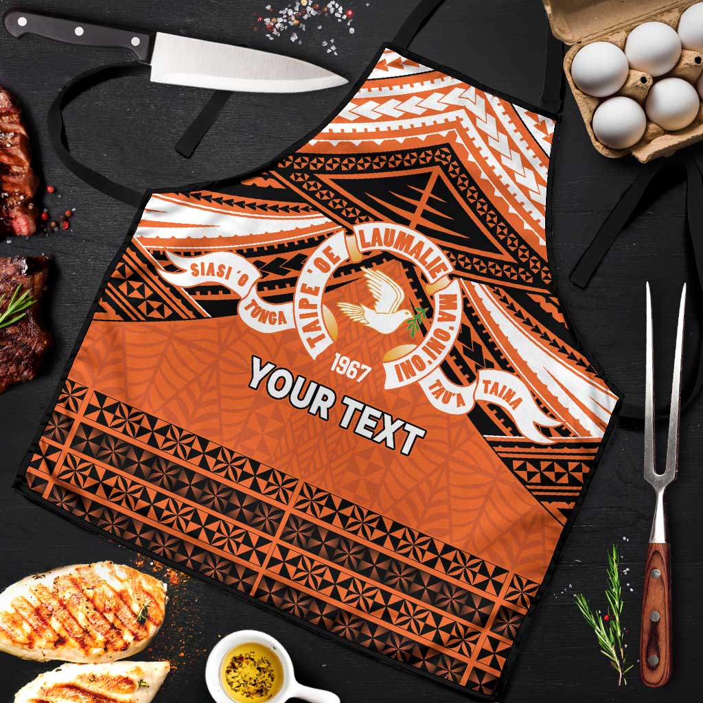 Personalised Tonga Tailulu College Apron Polynesian Ngatu Tribal - Polynesian Pride