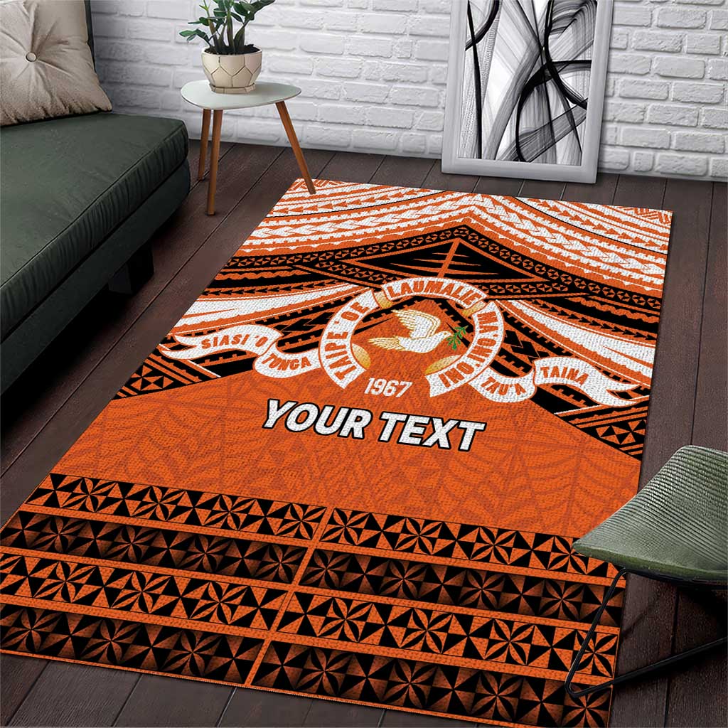 Personalised Tonga Tailulu College Area Rug Polynesian Ngatu Tribal