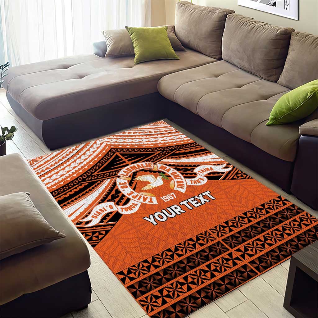 Personalised Tonga Tailulu College Area Rug Polynesian Ngatu Tribal