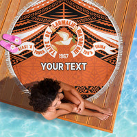 Personalised Tonga Tailulu College Beach Blanket Polynesian Ngatu Tribal