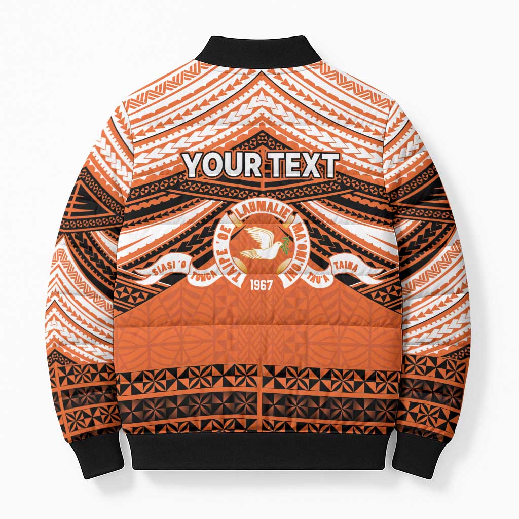 Personalised Tonga Tailulu College Bomber Puffer Jacket Polynesian Ngatu Tribal - Polynesian Pride