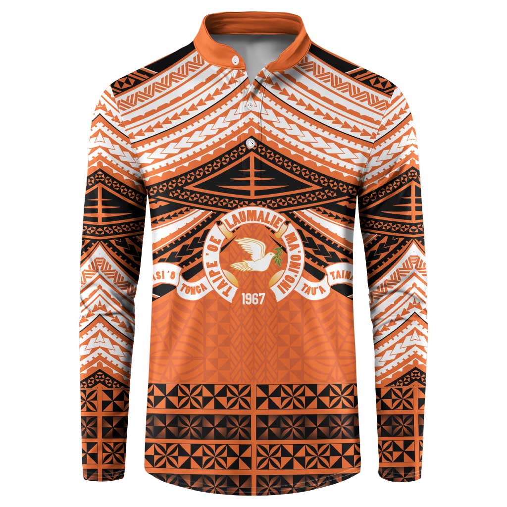 Personalised Tonga Tailulu College Button Sweatshirt Polynesian Ngatu Tribal