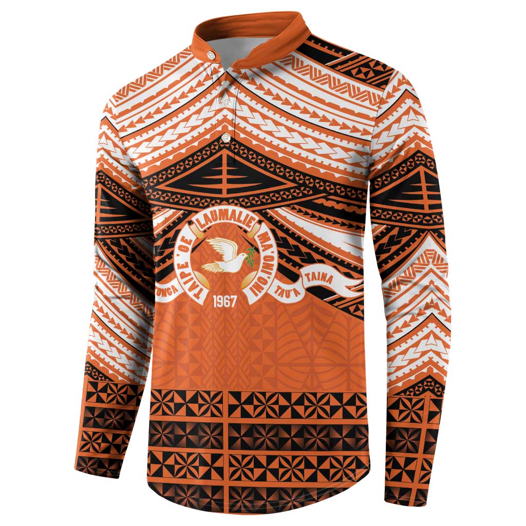 Personalised Tonga Tailulu College Button Sweatshirt Polynesian Ngatu Tribal