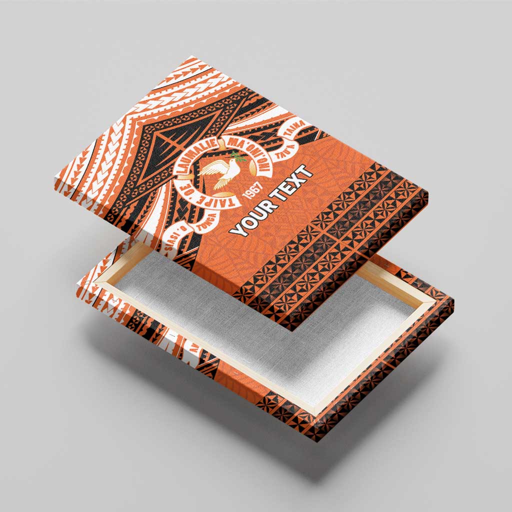 Personalised Tonga Tailulu College Canvas Wall Art Polynesian Ngatu Tribal