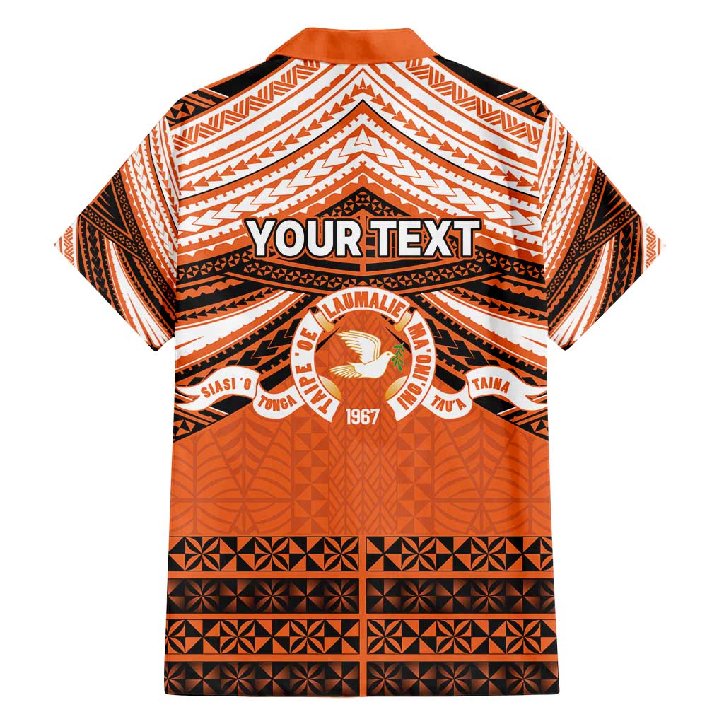 Personalised Tonga Tailulu College Family Matching Off Shoulder Short Dress and Hawaiian Shirt Polynesian Ngatu Tribal