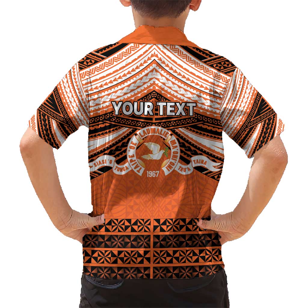 Personalised Tonga Tailulu College Family Matching Short Sleeve Bodycon Dress and Hawaiian Shirt Polynesian Ngatu Tribal