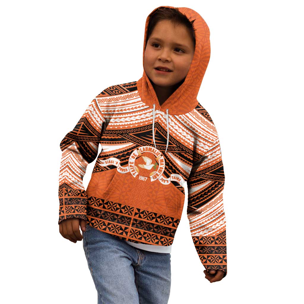 Personalised Tonga Tailulu College Kid Hoodie Polynesian Ngatu Tribal