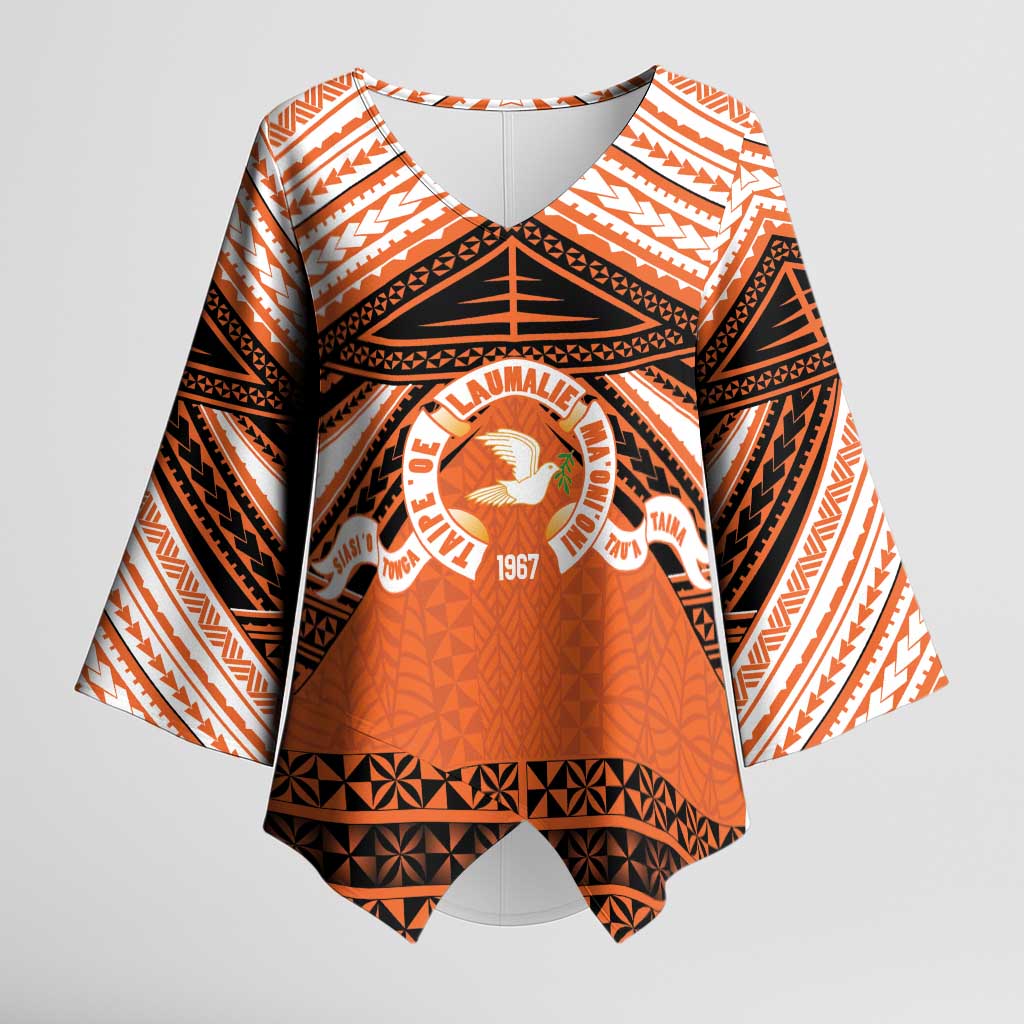 Personalised Tonga Tailulu College Kimono Sleeve Blouse Polynesian Ngatu Tribal - Polynesian Pride