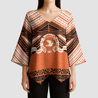 Personalised Tonga Tailulu College Kimono Sleeve Blouse Polynesian Ngatu Tribal - Polynesian Pride