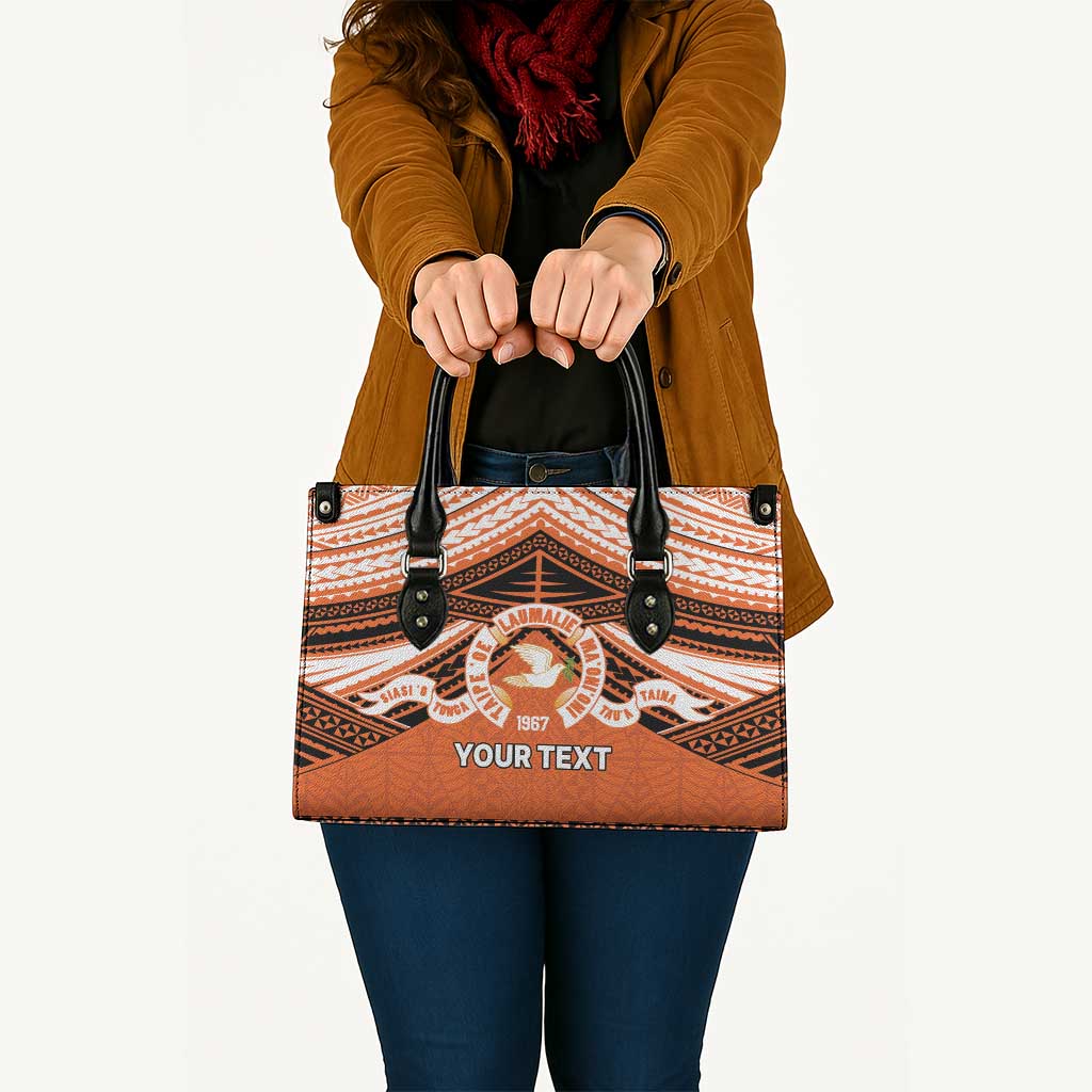 Personalised Tonga Tailulu College Leather Bag Polynesian Ngatu Tribal - Polynesian Pride