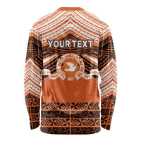 Personalised Tonga Tailulu College Long Sleeve Shirt Polynesian Ngatu Tribal