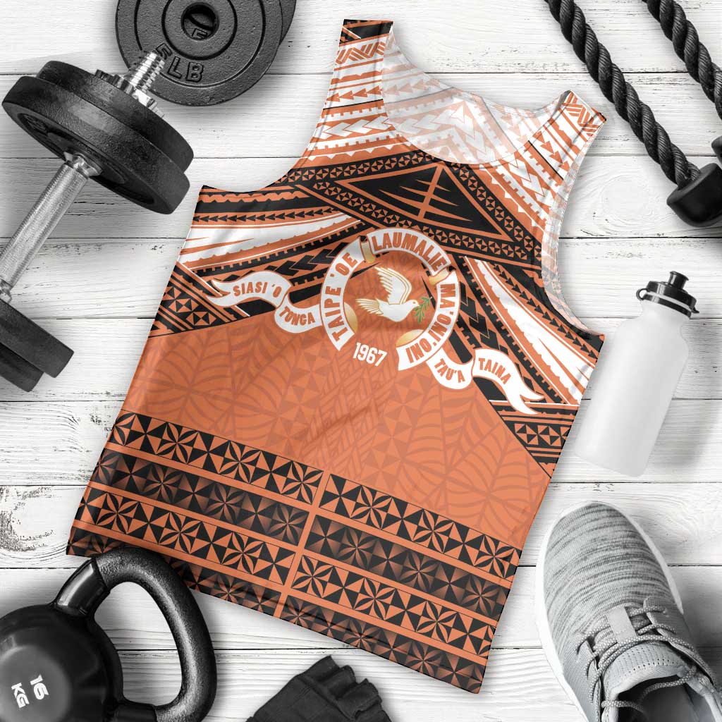 Personalised Tonga Tailulu College Men Tank Top Polynesian Ngatu Tribal