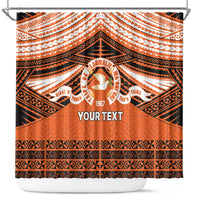Personalised Tonga Tailulu College Shower Curtain Polynesian Ngatu Tribal