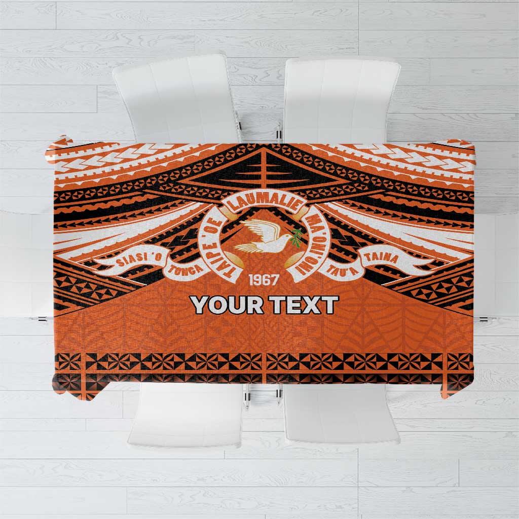 Personalised Tonga Tailulu College Tablecloth Polynesian Ngatu Tribal