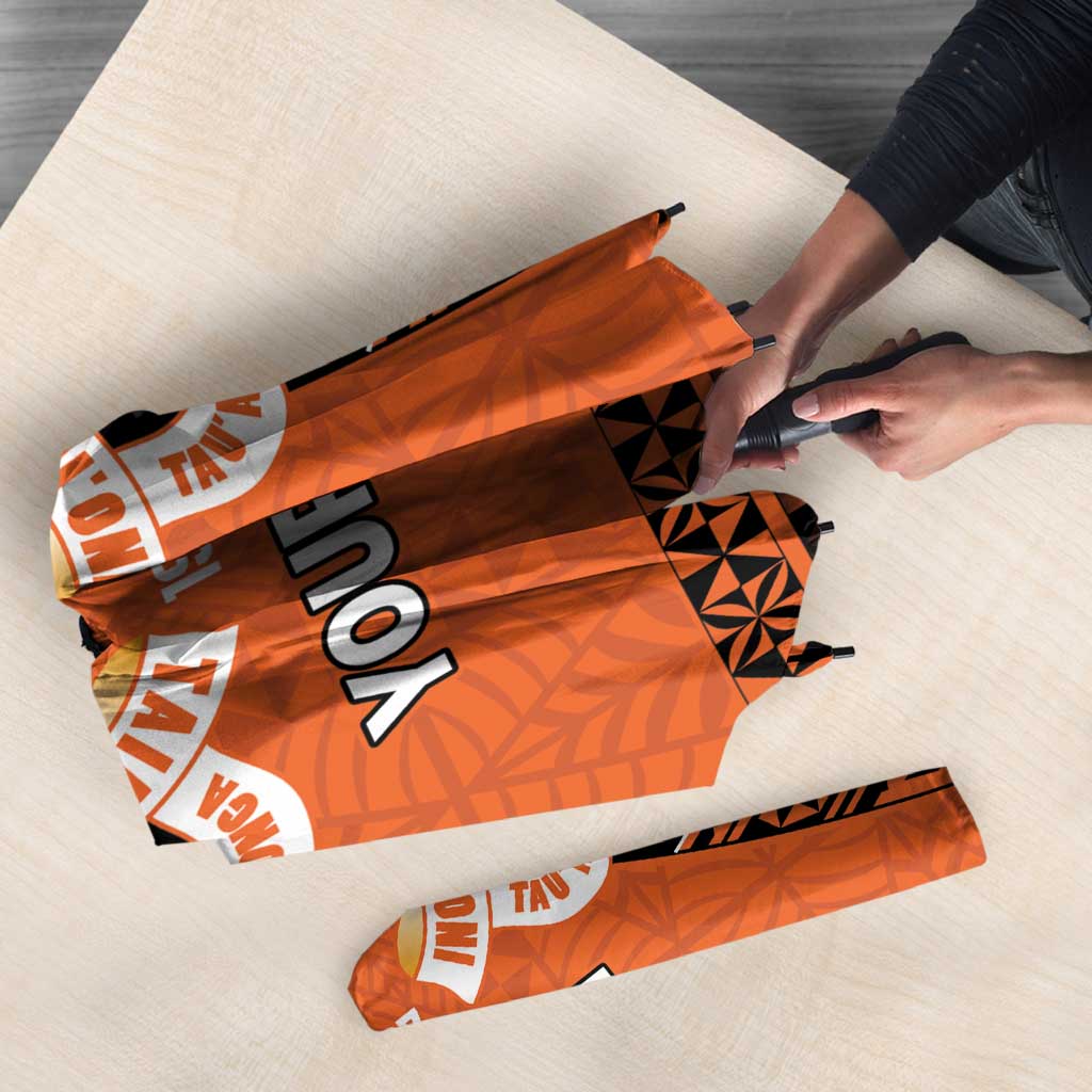 Personalised Tonga Tailulu College Umbrella Polynesian Ngatu Tribal - Polynesian Pride