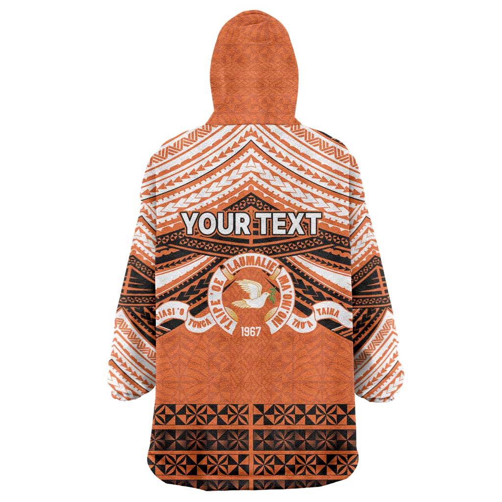 Personalised Tonga Tailulu College Wearable Blanket Hoodie Polynesian Ngatu Tribal