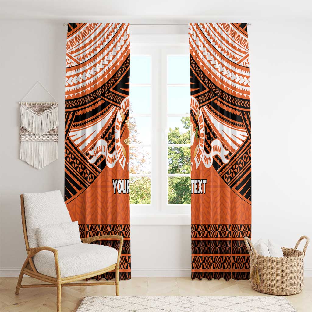 Personalised Tonga Tailulu College Window Curtain Polynesian Ngatu Tribal