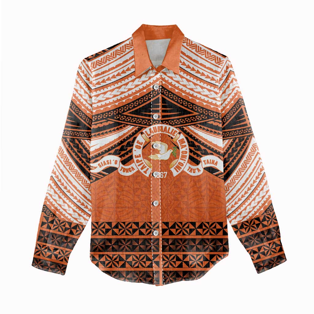 Personalised Tonga Tailulu College Women Casual Shirt Polynesian Ngatu Tribal