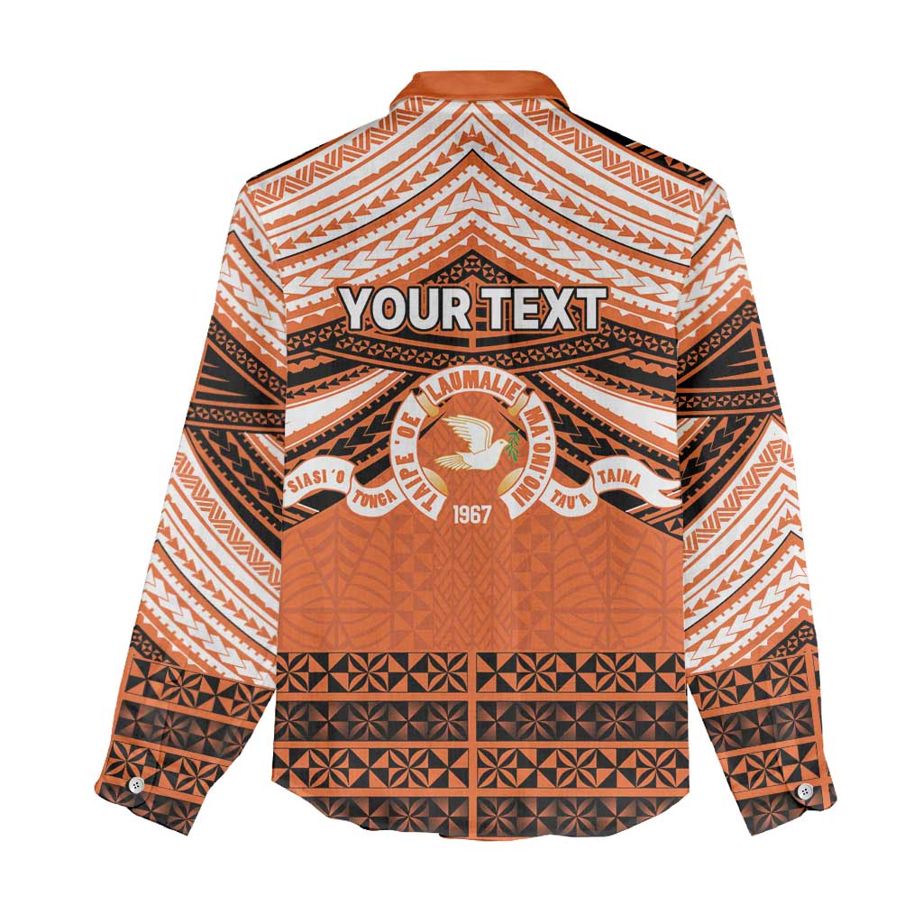 Personalised Tonga Tailulu College Women Casual Shirt Polynesian Ngatu Tribal