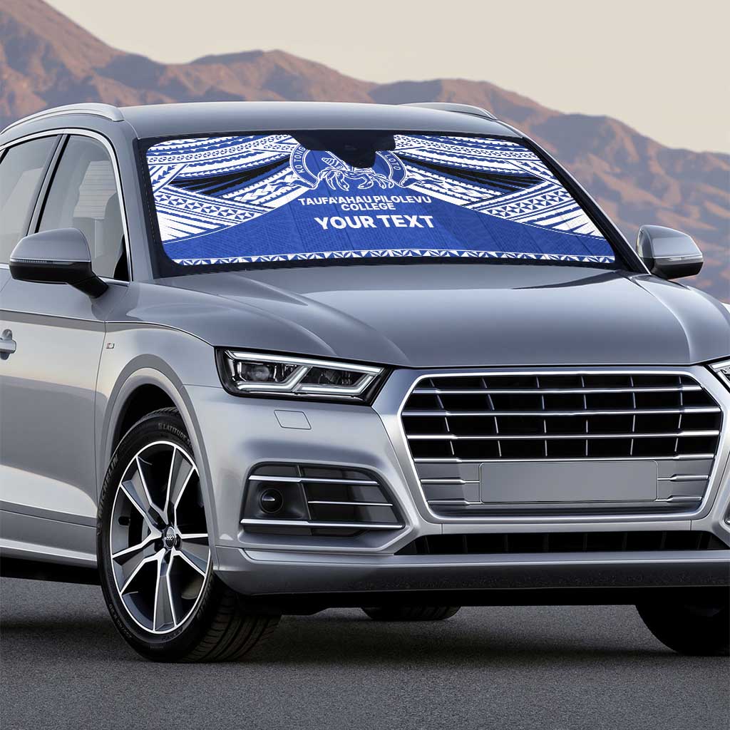 Personalised Tonga Taufa'ahau Pilolevu College Auto Sun Shade Polynesian Ngatu Tribal - Polynesian Pride