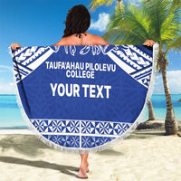 Personalised Tonga Taufa'ahau Pilolevu College Beach Blanket Polynesian Ngatu Tribal