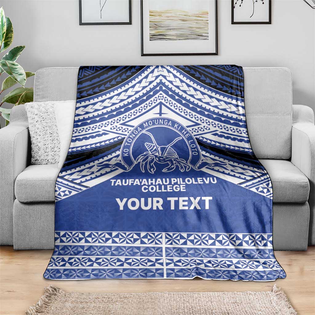 Personalised Tonga Taufa'ahau Pilolevu College Blanket Polynesian Ngatu Tribal