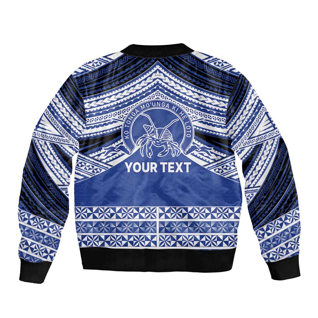 Personalised Tonga Taufa'ahau Pilolevu College Bomber Jacket Polynesian Ngatu Tribal