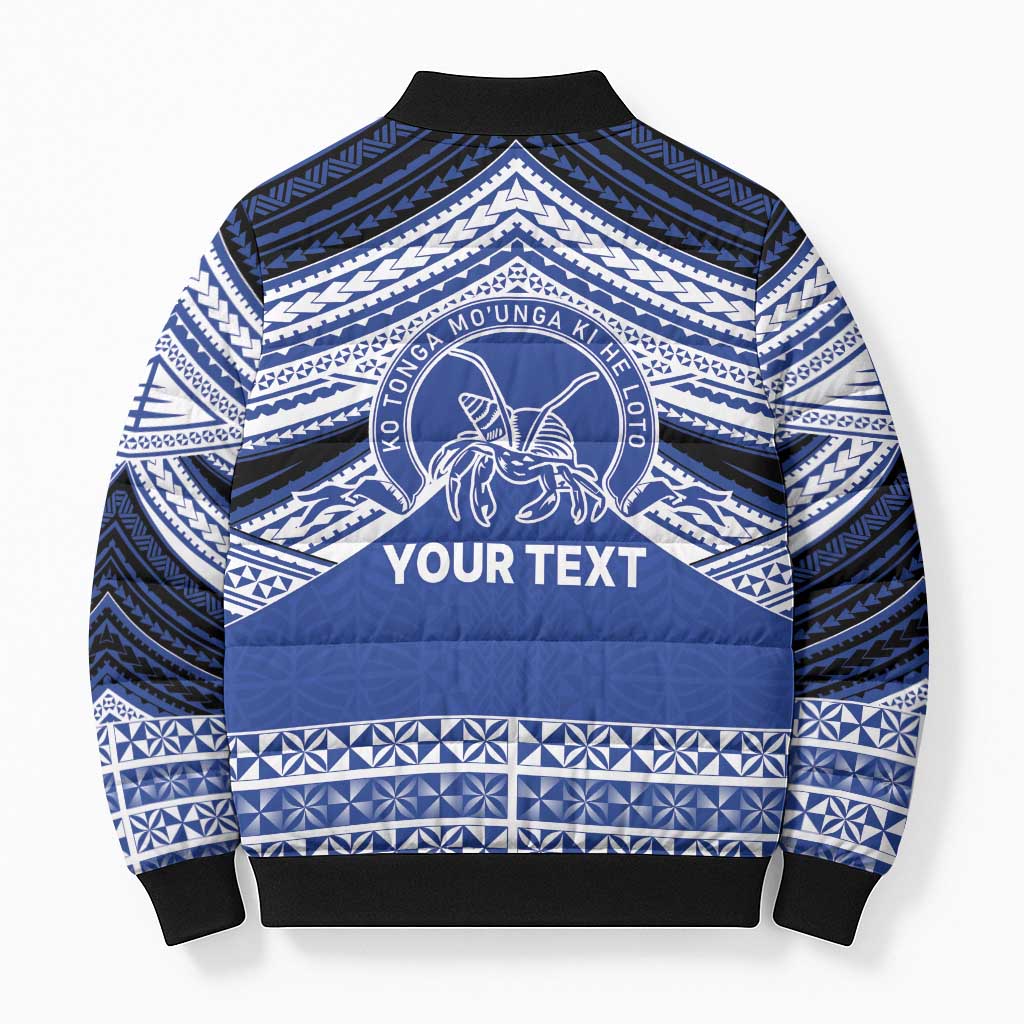 Personalised Tonga Taufa'ahau Pilolevu College Bomber Puffer Jacket Polynesian Ngatu Tribal - Polynesian Pride