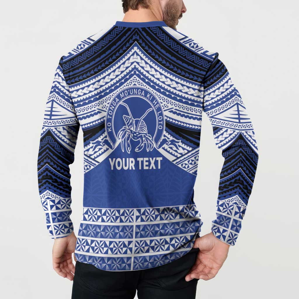 Personalised Tonga Taufa'ahau Pilolevu College Button Sweatshirt Polynesian Ngatu Tribal