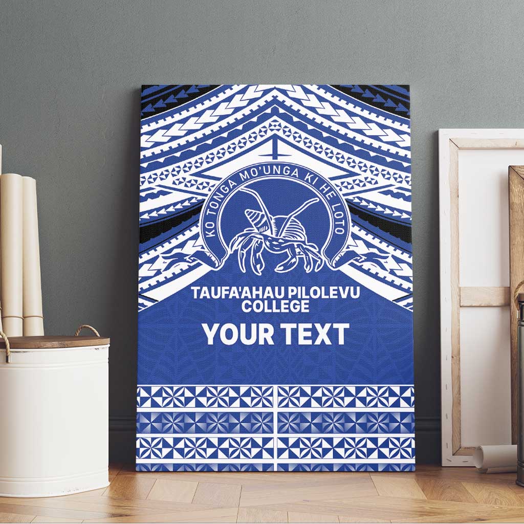 Personalised Tonga Taufa'ahau Pilolevu College Canvas Wall Art Polynesian Ngatu Tribal