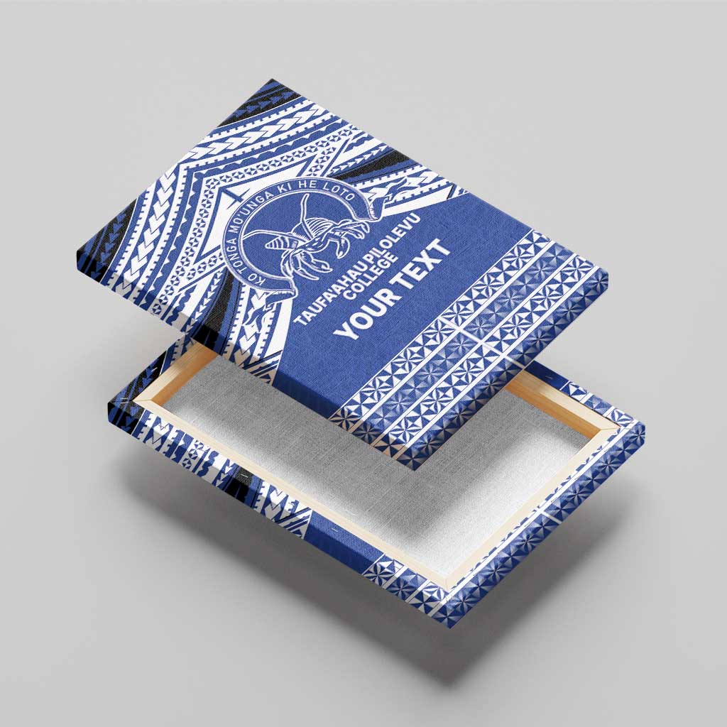 Personalised Tonga Taufa'ahau Pilolevu College Canvas Wall Art Polynesian Ngatu Tribal