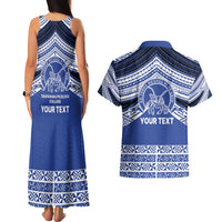 Personalised Tonga Taufa'ahau Pilolevu College Couples Matching Tank Maxi Dress and Hawaiian Shirt Polynesian Ngatu Tribal