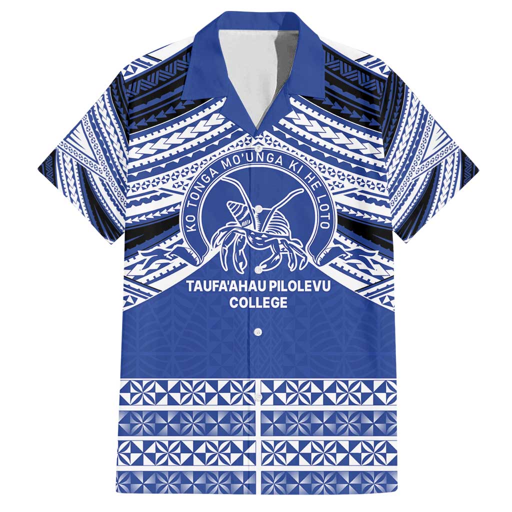 Personalised Tonga Taufa'ahau Pilolevu College Family Matching Long Sleeve Bodycon Dress and Hawaiian Shirt Polynesian Ngatu Tribal