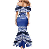 Personalised Tonga Taufa'ahau Pilolevu College Family Matching Mermaid Dress and Hawaiian Shirt Polynesian Ngatu Tribal