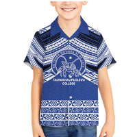 Personalised Tonga Taufa'ahau Pilolevu College Family Matching Mermaid Dress and Hawaiian Shirt Polynesian Ngatu Tribal
