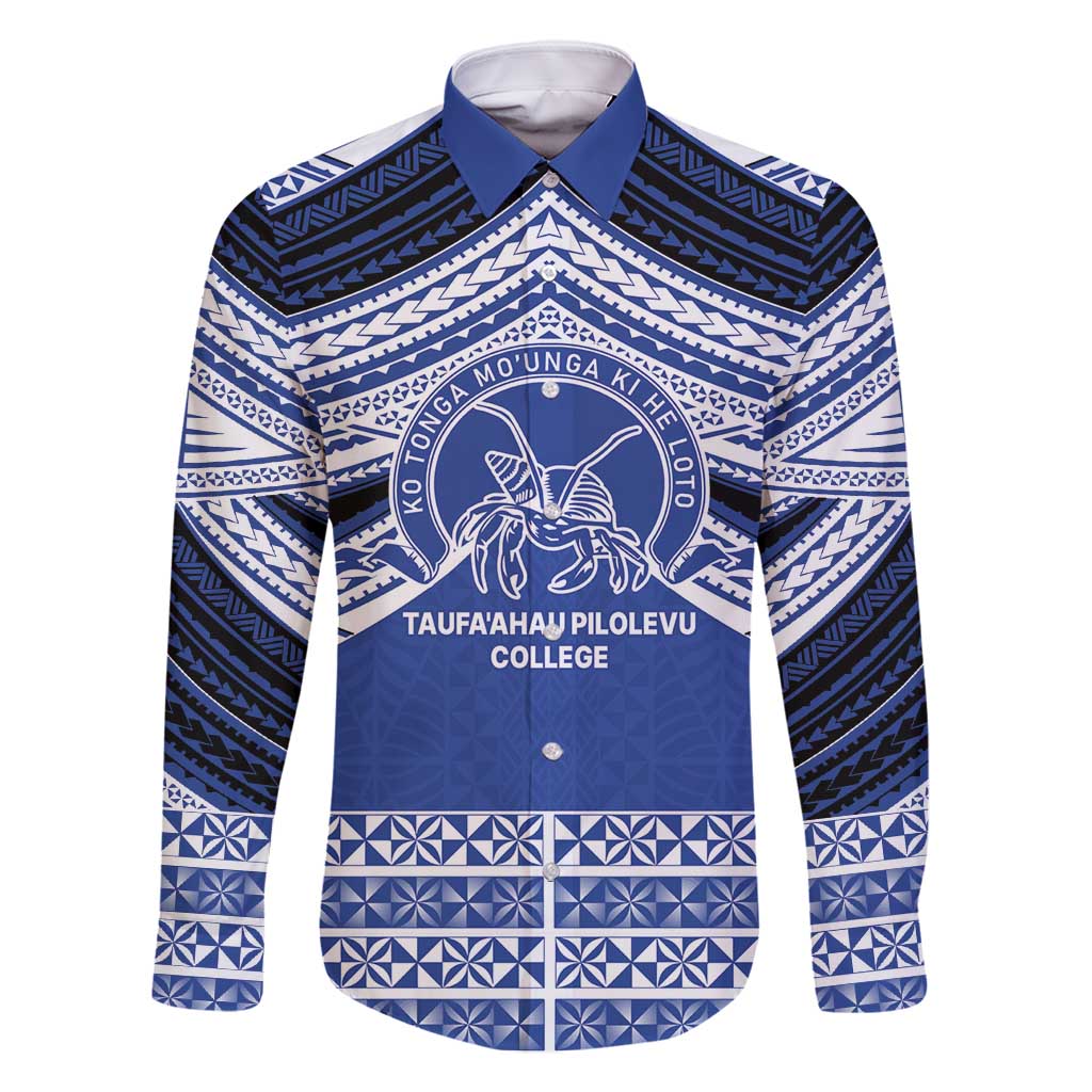 Personalised Tonga Taufa'ahau Pilolevu College Family Matching Off Shoulder Short Dress and Hawaiian Shirt Polynesian Ngatu Tribal