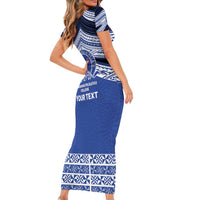 Personalised Tonga Taufa'ahau Pilolevu College Family Matching Short Sleeve Bodycon Dress and Hawaiian Shirt Polynesian Ngatu Tribal