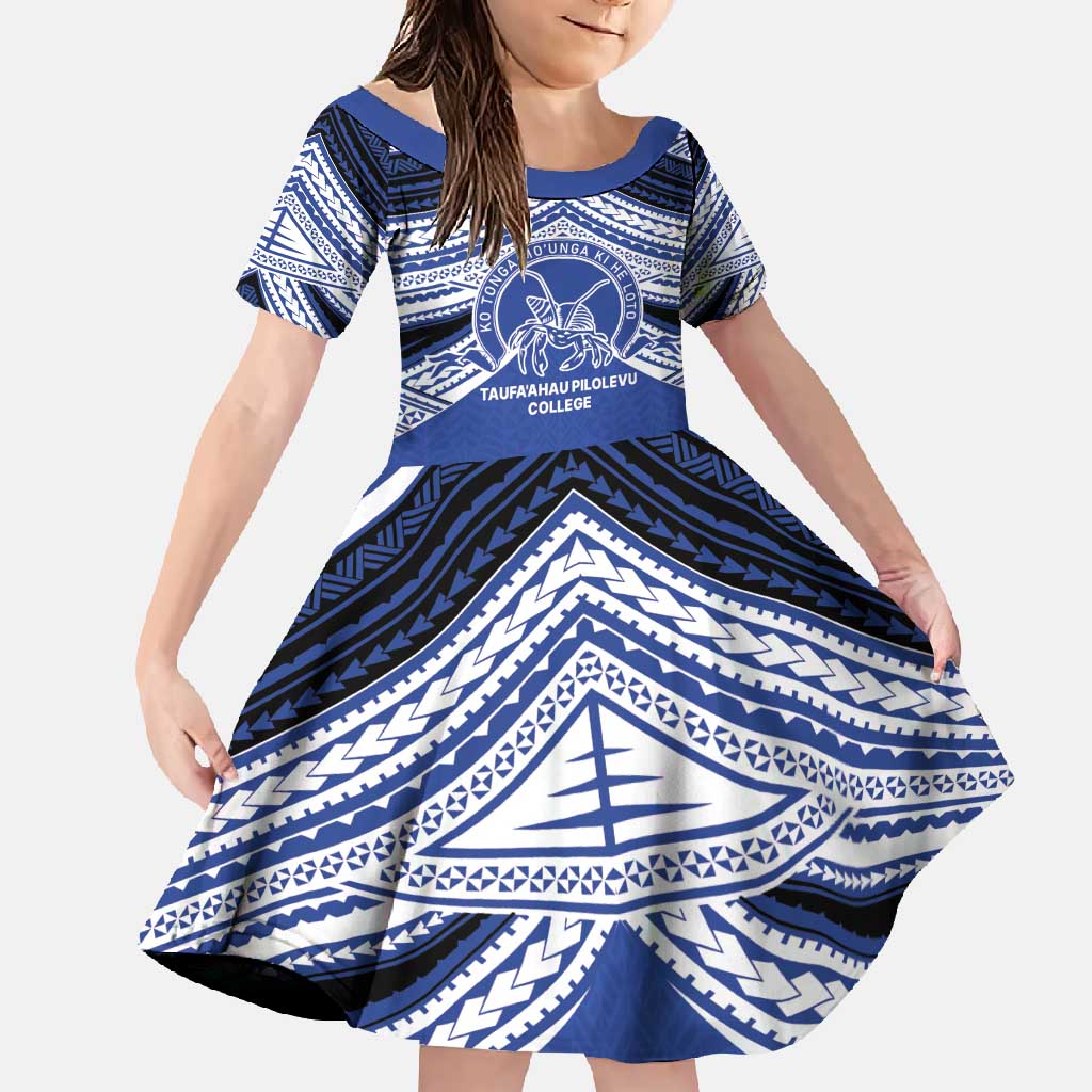 Personalised Tonga Taufa'ahau Pilolevu College Family Matching Summer Maxi Dress and Hawaiian Shirt Polynesian Ngatu Tribal