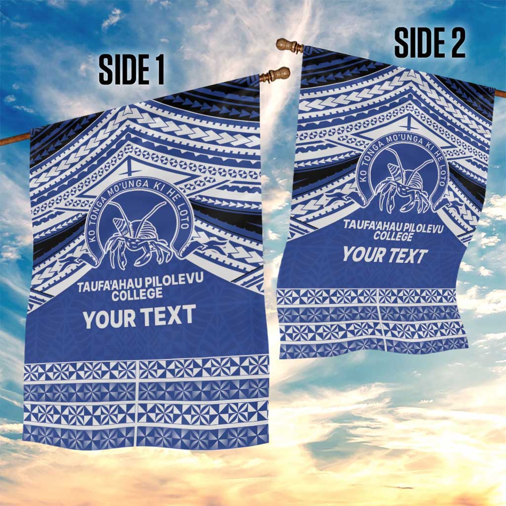 Personalised Tonga Taufa'ahau Pilolevu College Garden Flag Polynesian Ngatu Tribal