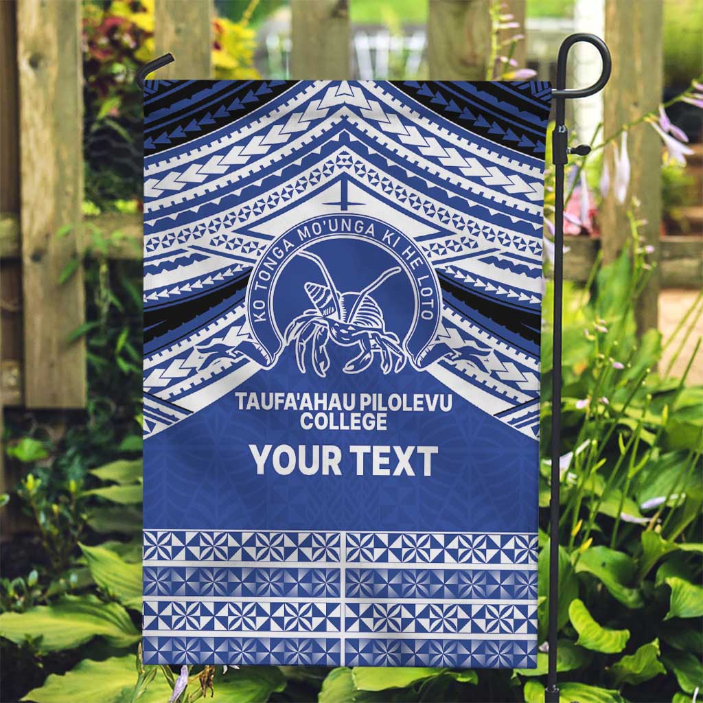 Personalised Tonga Taufa'ahau Pilolevu College Garden Flag Polynesian Ngatu Tribal