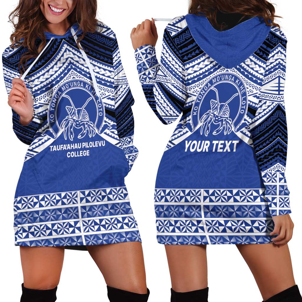 Personalised Tonga Taufa'ahau Pilolevu College Hoodie Dress Polynesian Ngatu Tribal