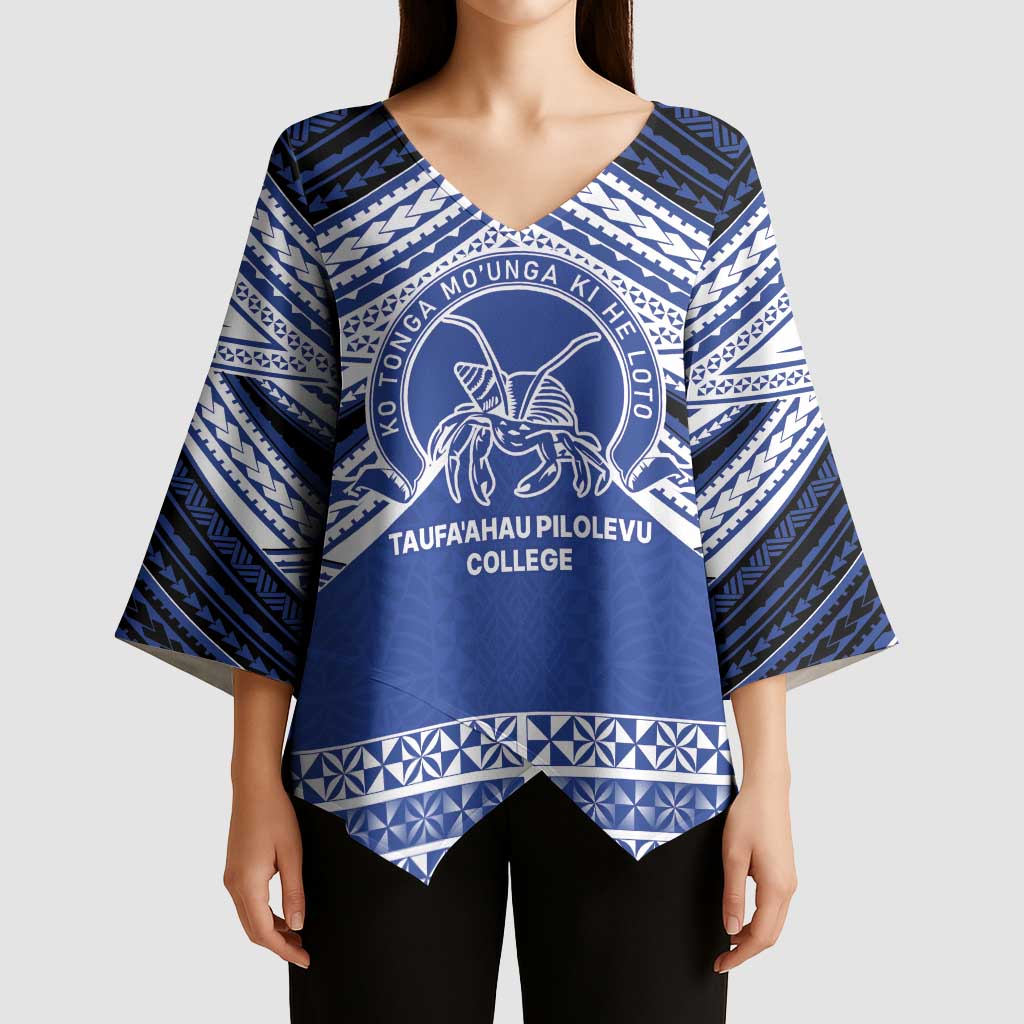 Personalised Tonga Taufa'ahau Pilolevu College Kimono Sleeve Blouse Polynesian Ngatu Tribal - Polynesian Pride