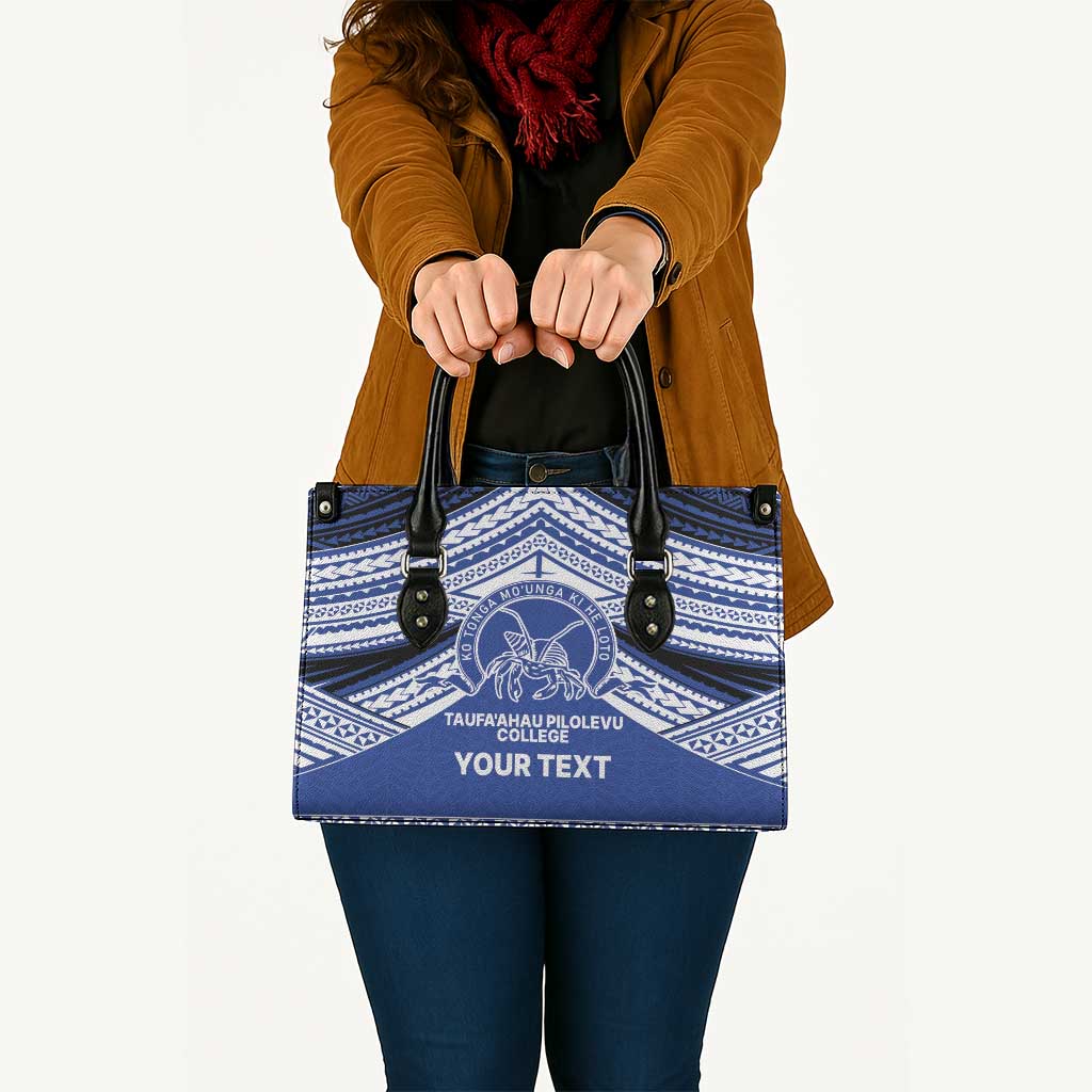 Personalised Tonga Taufa'ahau Pilolevu College Leather Bag Polynesian Ngatu Tribal - Polynesian Pride