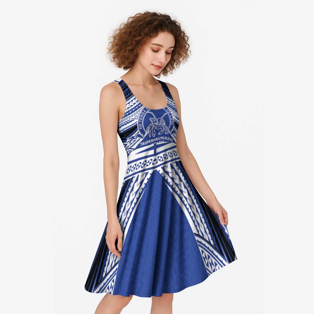 Personalised Tonga Taufa'ahau Pilolevu College Midi Dress Polynesian Ngatu Tribal - Polynesian Pride