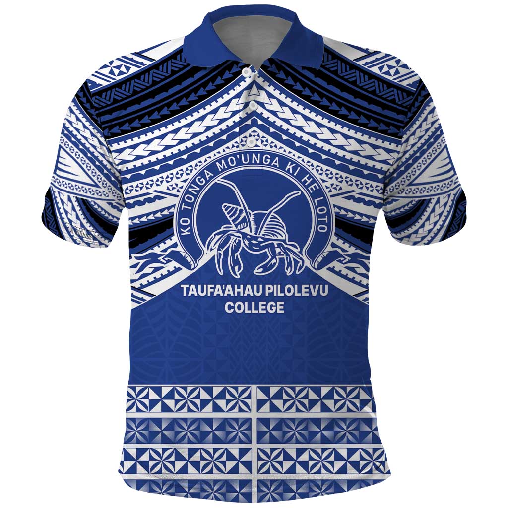 Personalised Tonga Taufa'ahau Pilolevu College Polo Shirt Polynesian Ngatu Tribal