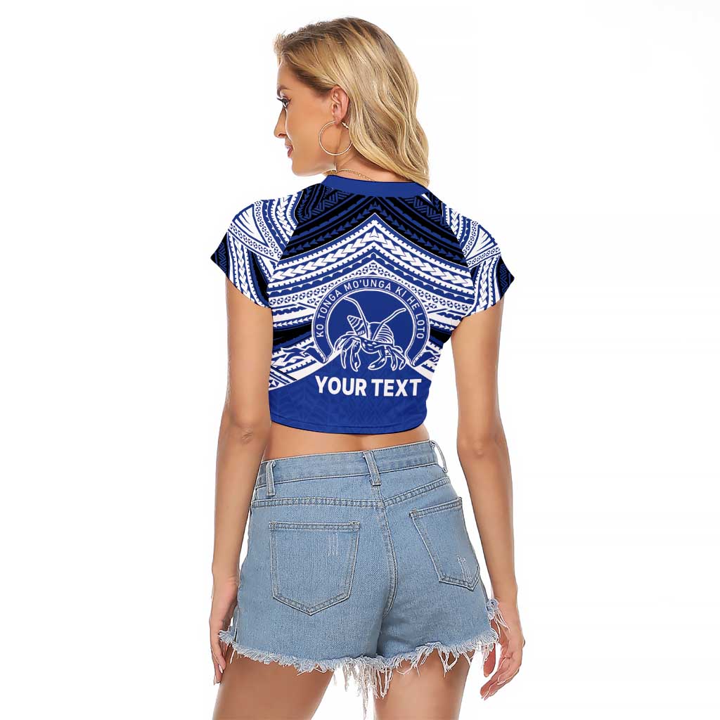 Personalised Tonga Taufa'ahau Pilolevu College Raglan Cropped T Shirt Polynesian Ngatu Tribal