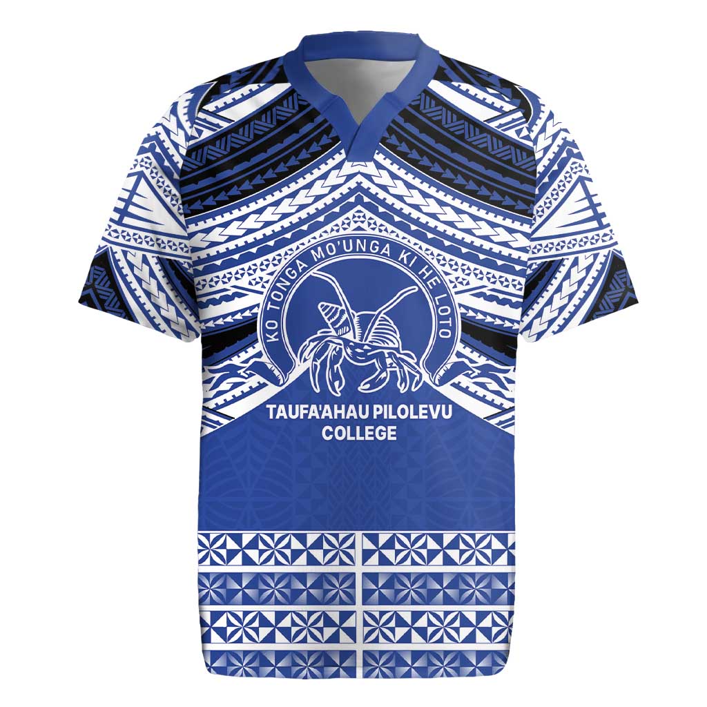 Personalised Tonga Taufa'ahau Pilolevu College Rugby Jersey Polynesian Ngatu Tribal
