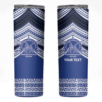 Personalised Tonga Taufa'ahau Pilolevu College Skinny Tumbler Polynesian Ngatu Tribal