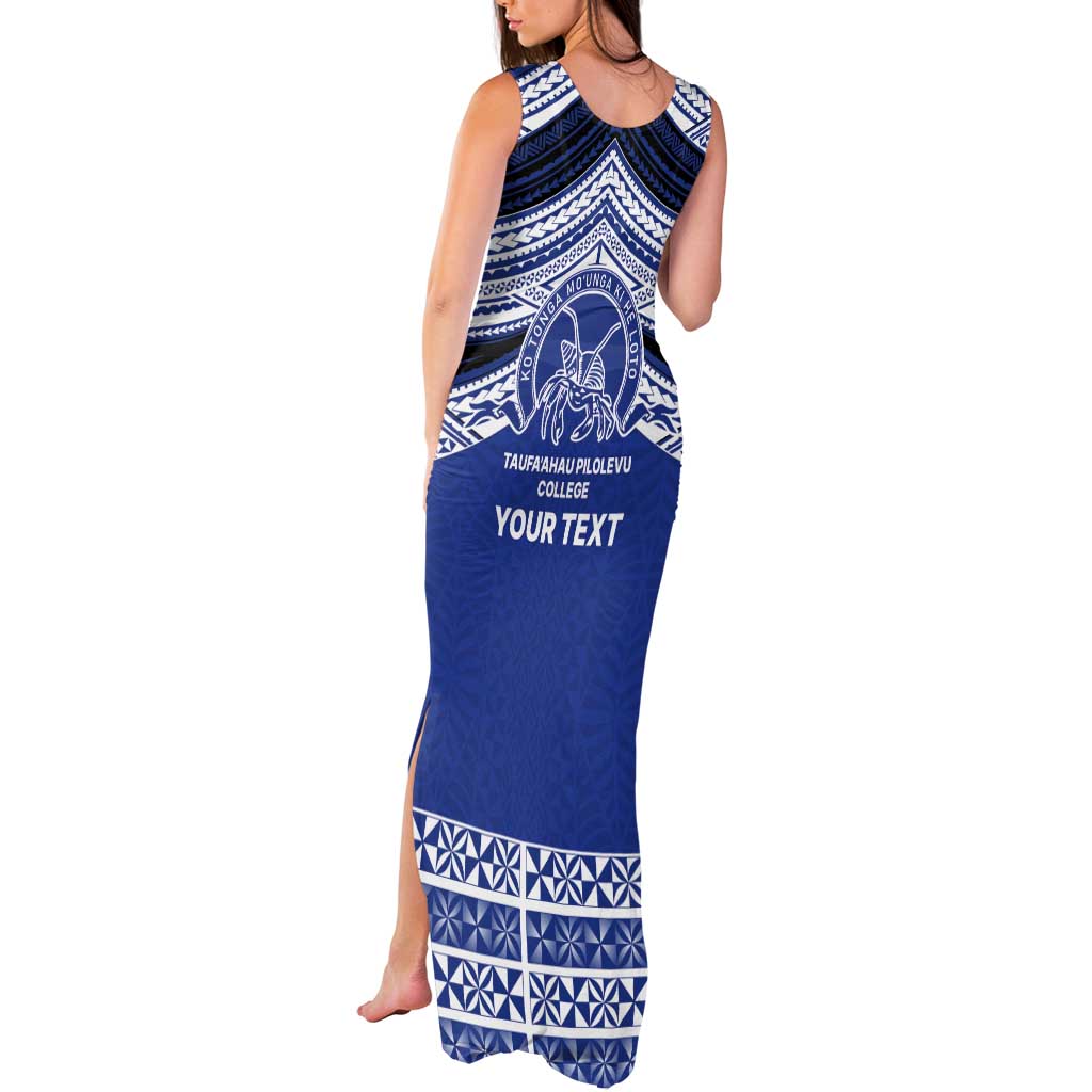 Personalised Tonga Taufa'ahau Pilolevu College Tank Maxi Dress Polynesian Ngatu Tribal